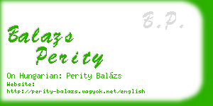 balazs perity business card